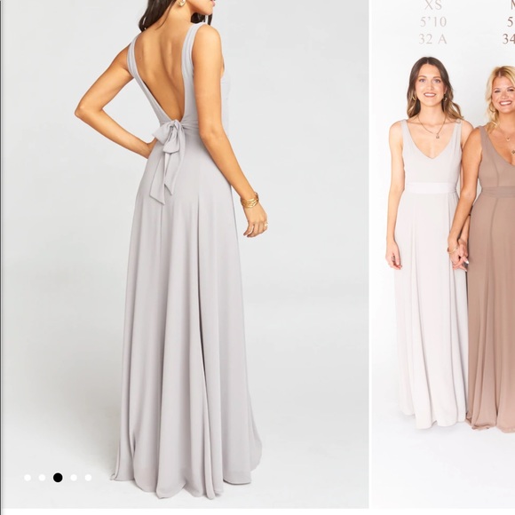 Show Me Your Mumu Jenn Maxi Dress Dove Grey Chiffon - NEW WITH TAGS - NEVER WORN - Picture 2 of 3